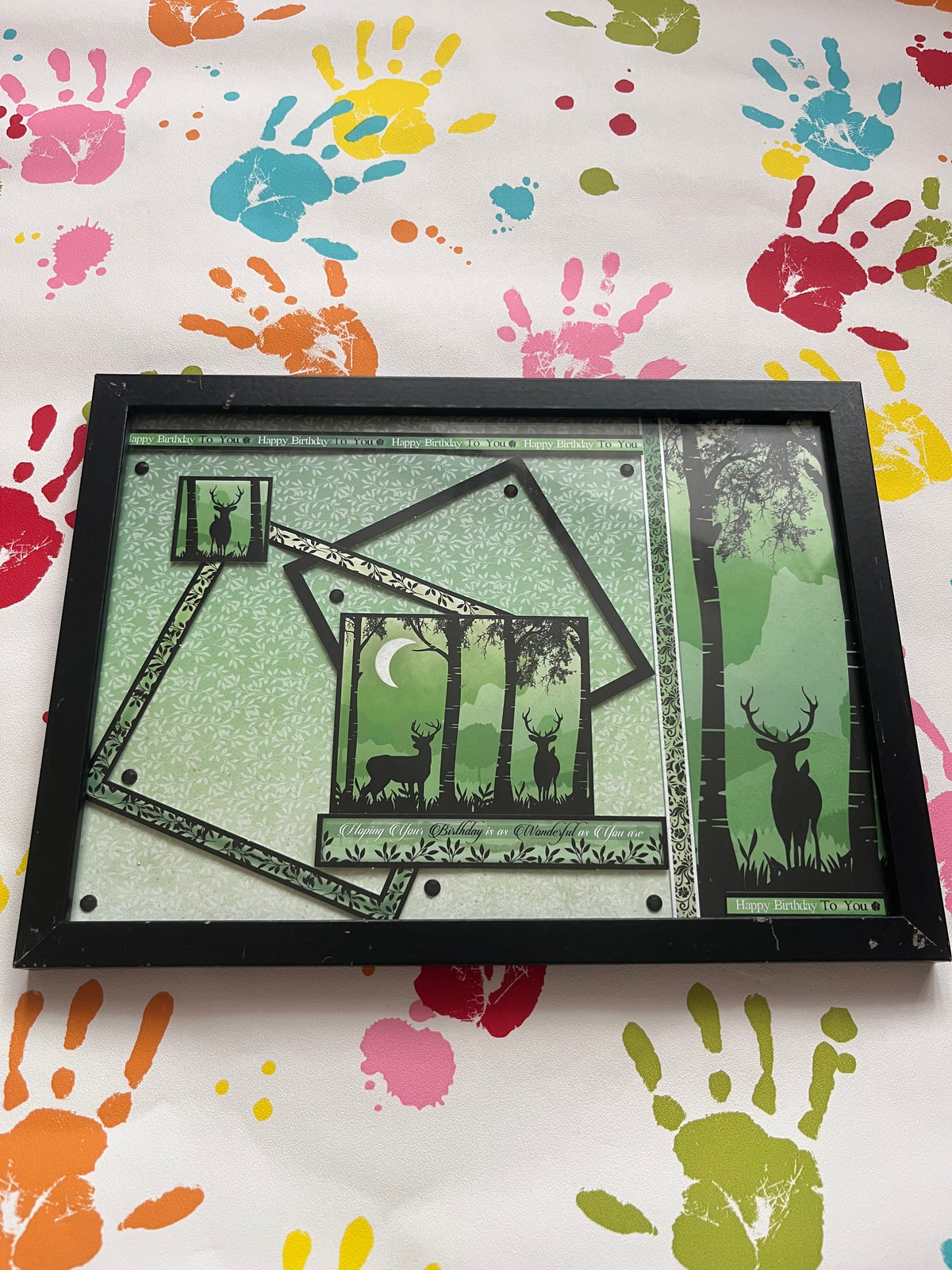 Green Silhouette Happy Birthday Frame 9.5 x 12.5