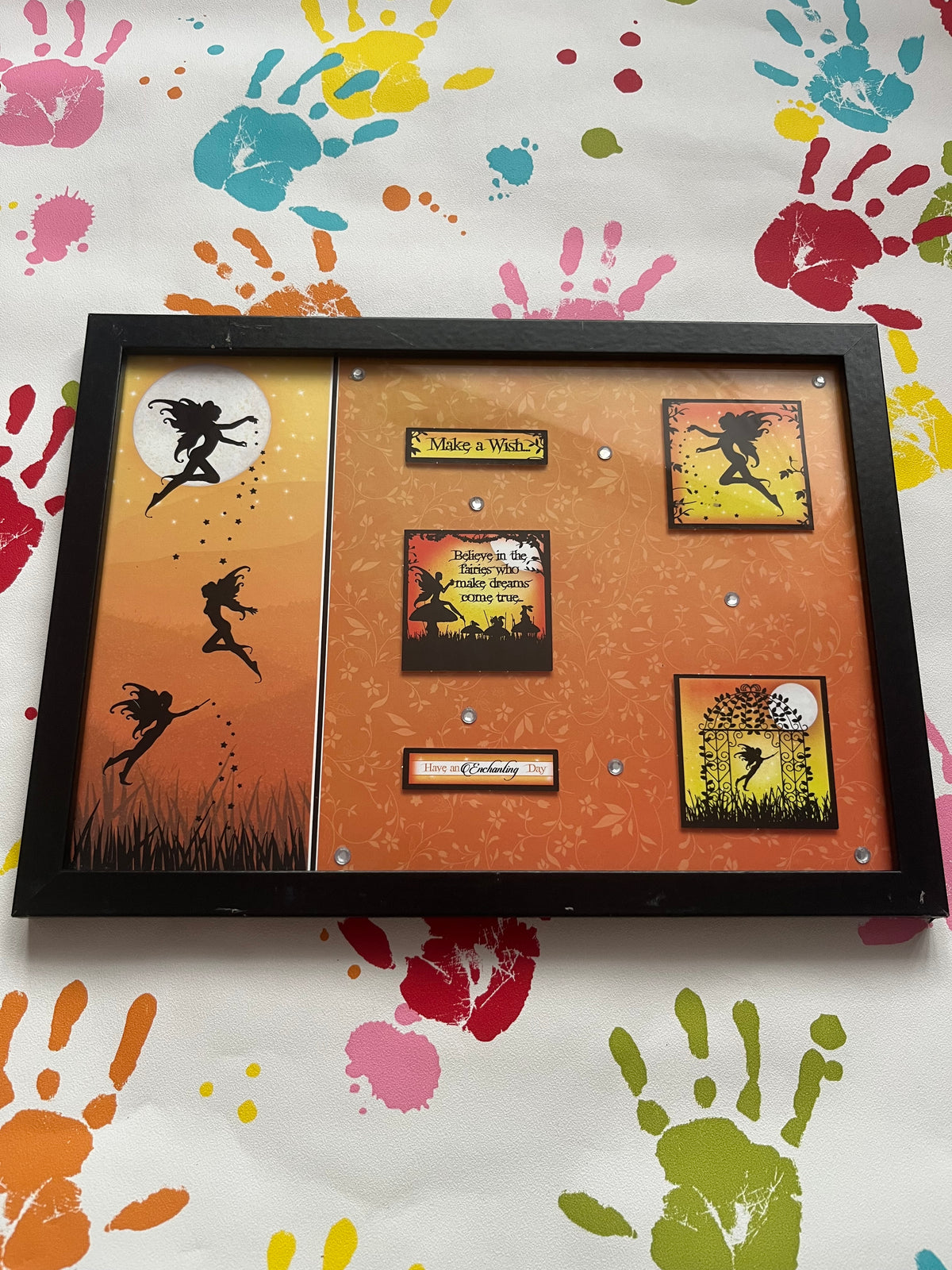 Orange Sihouette Make A Wish Frame 9.5 x 12.5