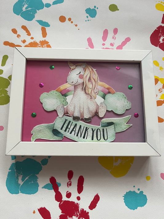 Unicorn Thank You Frame 8 x 6