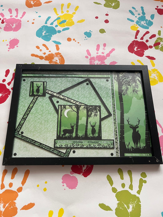Green Silhouette Happy Birthday Frame 9.5 x 12.5