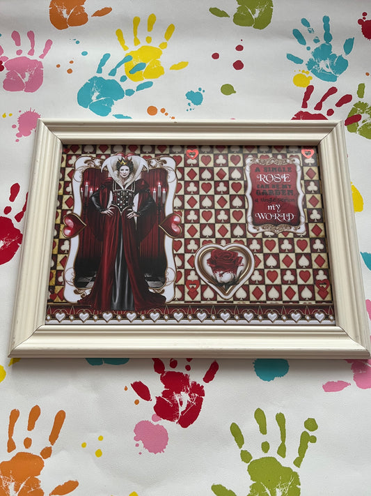 White Queen of Hearts Frame 10 x 13.5
